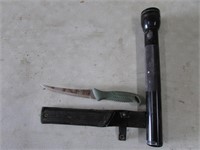 flashlight & pioneer filet knife