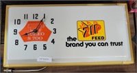 VTG. ZIP FEED ILLUMINATED SIGN/CLOCK