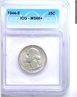 1944-S Quarter ICG MS66+ LISTS $110