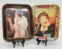 2pc Coca-Cola Vintage Tin Trays
