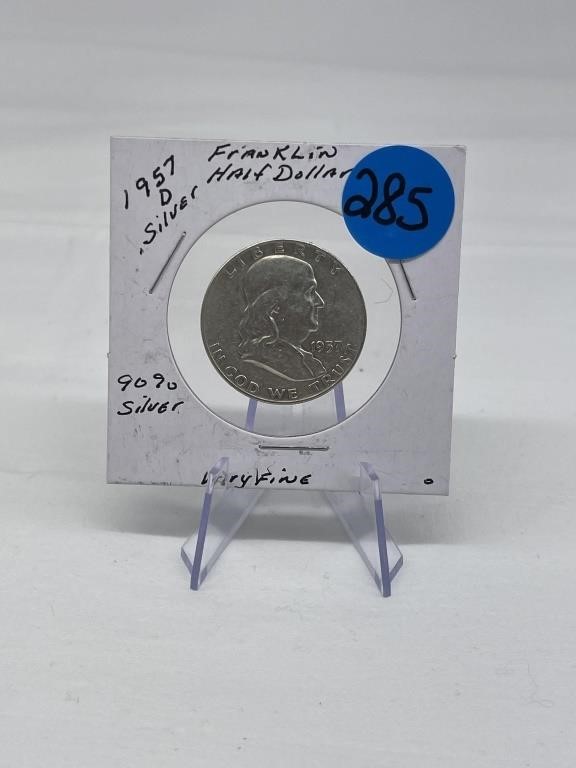 1957-D Silver Franklin Half Dollar 90% Silver