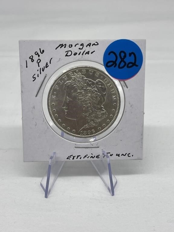 1896-P Silver Morgan Dollar Ext Fine to Unc