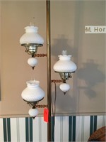 White Hobnail Pole Lamp