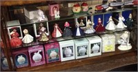 Lot of Christmas barbies & precious moment orn