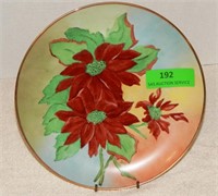 Hand painted poinsettia plate by Joni of