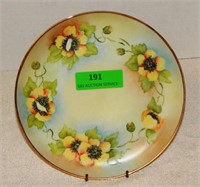 Hand-painted flowers plate by Joni of Frankston,