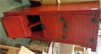 RED PAINTED ENTERTAINMENT STAND 20x55x21