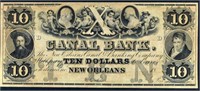 1800's $10 Canal Bank New Orleans Obsolete Note