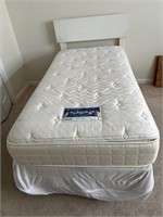 Twin size mattress with box spring, frame