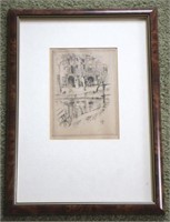 "Amsterdam" Signed Etching by John Marin