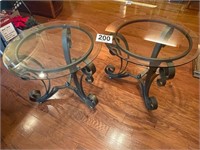 Glass & Metal Round Side Tables(Den)
