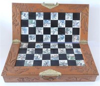 Lot #2129 - Vintage folding chess set