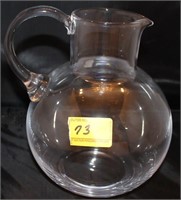 8 1/2" CRYSTAL PITCHER - MARKED: TIFFANY & CO.