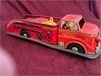 Vintage Metal Fire Truck 15"