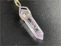 Amethyst crystal set in sterling silver setting, t