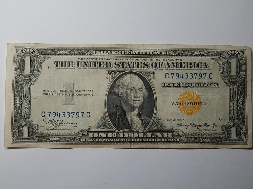 1935A $1 Yellow Seal NORTH AFRICA Silver Note
