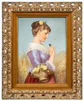 Hand Painted Porcelain Plaque, Sgd. J. S. Lyon.