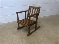 Child's Oak Primitive Rocking Chair