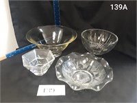 4 Crystal Bowls