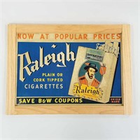 Raleigh Cigarettes advertising tin sign - N.O.S. -