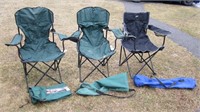 (3) Camp Chairs With Covers