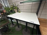 3 White Laminate Top Bar Tables, 900mm x 750mm