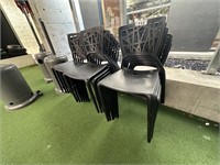 8 Moulded Plastic Outdoor Chairs
