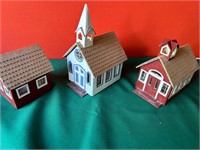 3 Handmade Buildings Vintage Dollhouse kits