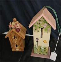 pink & wood birdhouse