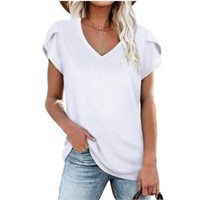 New  Med V-Neck T-shirts for Women Petal Tunic