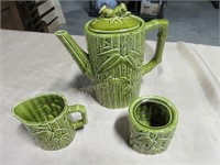 Japanese pottery with bamboo design