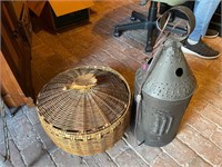 Tin Lantern and Basket