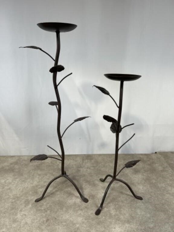 Metal candle stands, tallest is 26 inches