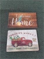 2 DECORATIVE RUBBER BACKED DOOR MATS