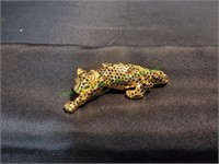 Vintage Carlisle Leopard Brooch w/ Gems