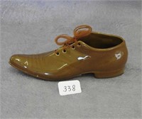 RW lighter brown glaze 4" shoe, signed along the