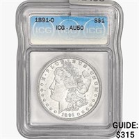 1891-O Morgan Silver Dollar ICG AI50