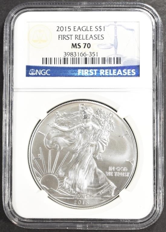 2015 AMERICAN SILVER EAGLE NGC MS70