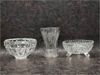 Crystal Bowls w/ Etched Tumbler