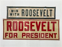 Franklin Roosevelt Metal Campaign Signs