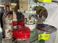 Group of decorative items including carousel  musi