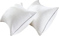 2-Pk Queen Hotel Pillow with Hypoallergenic Velvet