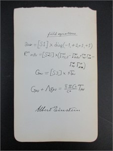 Albert Einstein Signed Field Equation