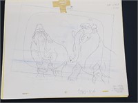 CRO Original Cel Painting & Sketches Drawings Lot