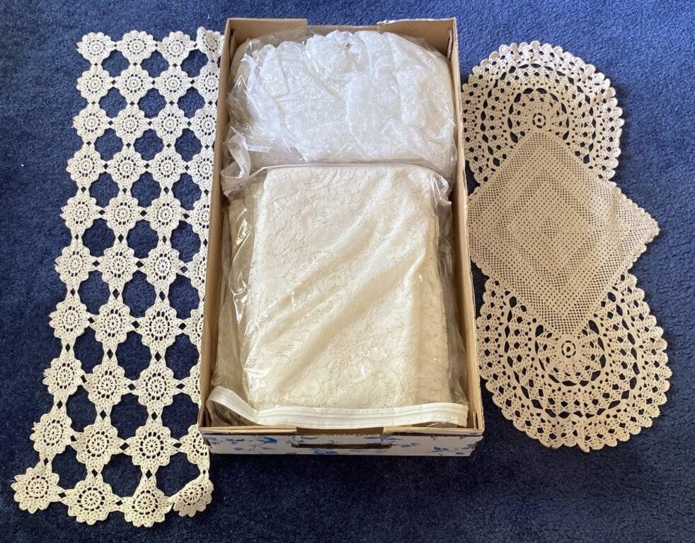 Assorted Lace Doily Queen Size Blankets and
