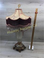 LEAD CRYSTAL LAMP WITH FRINGED SHADE