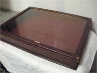 Wood Display Case, Glass Top, 21x28x5