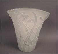8 3/8” Tall Phoenix Freesia Fan Vase – White