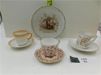 ANTIQUE CHINA LOT. CALENDAR PLATE, SPRINGWELLS MI