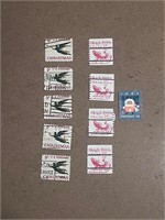 Lot of 10 VTG Christmas stamps
